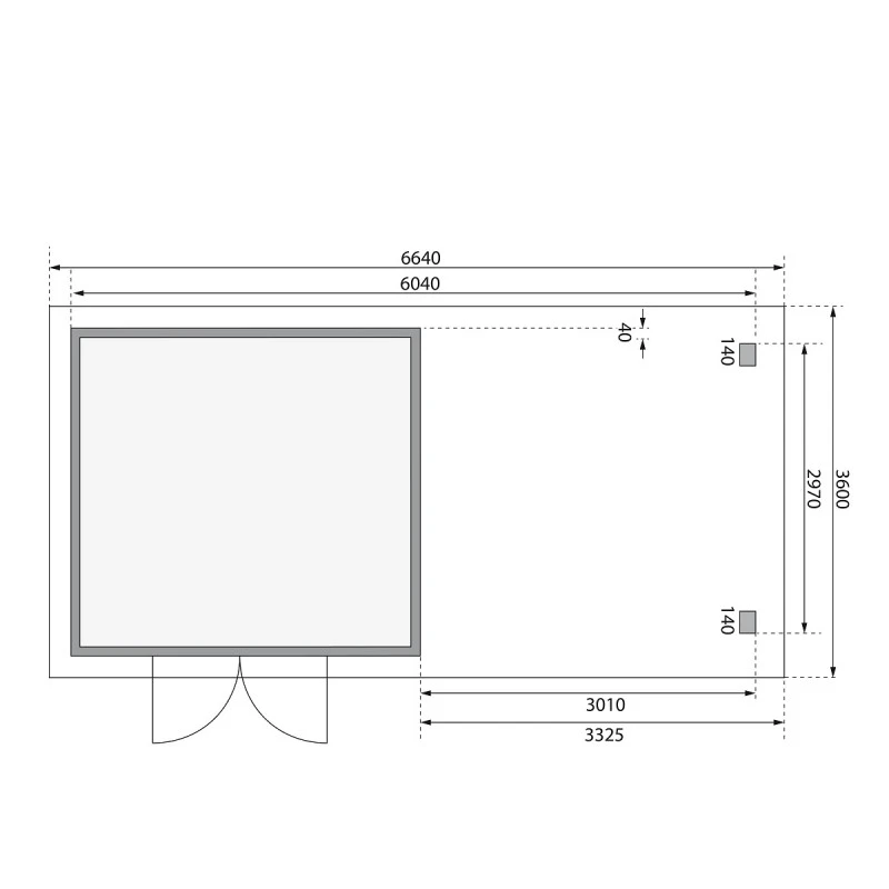 Abri Toit Plat 9,55m² Bois Massif 40mm Northeim 3 Avec Appentis 330cm Et Paroi Arrière – Karibu 5 Abri Toit Plat 9,55m² Bois Massif 40mm Northeim 3 Avec Appentis 330cm Et Paroi Arrière – Karibu – Image 3
