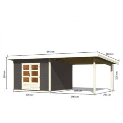 Abri Toit Plat 9,55m² Bois Massif Gris Terre 40mm Northeim 3 Avec Appentis 330cm – Karibu -Jardin Soldes abri toit plat 955m bois massif gris terre 40mm northeim 3 avec appentis 330cm woodfeeling 1