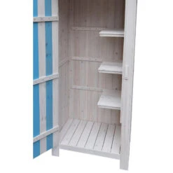 Armoire De Jardin En Bois Lasuré Bleu Et Blanc 0,41m² - Habrita 11 Armoire De Jardin En Bois Lasuré Bleu Et Blanc 0,41m² - Habrita -Jardin Soldes armoire de jardin en bois lasure bleu et blanc 041m habrita 4