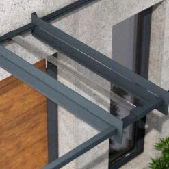 Auvent Marquise En Acrylique Gris Clair NANCY™ 3000 – Canopia By Palram -Jardin Soldes auvent marquise en acrylique gris clair nancy 3000 canopia 3