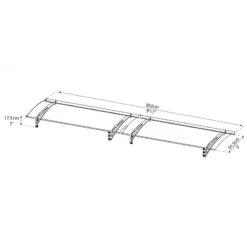 Auvent Marquise Gris AQUILA™ 3000 - Canopia By Palram -Jardin Soldes auvent marquise gris aquila 3000 palram canopia 2