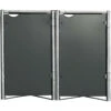 Cache-poubelle 2 Compartiments Müllbox En Aluminium Gris 2x240L – HIDE -Jardin Soldes cache poubelle 2 compartiments mullbox en aluminium gris 2x240l hide