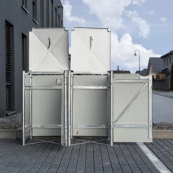 Cache-poubelle 2 Compartiments Müllbox En Aluminium Noir 2x240L – HIDE -Jardin Soldes cache poubelle 2 compartiments mullbox en aluminium noir 2x240l hide 3