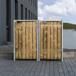 Cache-poubelle 2 Compartiments Müllbox En Bois Traité Naturel 2x140L – HIDE 11 Cache-poubelle 2 Compartiments Müllbox En Bois Traité Naturel 2x140L – HIDE -Jardin Soldes cache poubelle 2 compartiments mullbox en bois traite naturel 2x140l hide 3