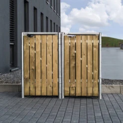 Cache-poubelle 2 Compartiments Müllbox En Bois Traité Naturel 2x240L – HIDE 11 Cache-poubelle 2 Compartiments Müllbox En Bois Traité Naturel 2x240L – HIDE -Jardin Soldes cache poubelle 2 compartiments mullbox en bois traite naturel 2x240l hide 3