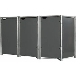 Cache-poubelle 3 Compartiments Müllbox En Aluminium Gris 3x240L – HIDE 10 Cache-poubelle 3 Compartiments Müllbox En Aluminium Gris 3x240L – HIDE -Jardin Soldes cache poubelle 3 compartiments mullbox en aluminium gris 3x240l hide 2