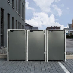 Cache-poubelle 3 Compartiments Müllbox En Aluminium Gris 3x240L – HIDE 11 Cache-poubelle 3 Compartiments Müllbox En Aluminium Gris 3x240L – HIDE -Jardin Soldes cache poubelle 3 compartiments mullbox en aluminium gris 3x240l hide 3
