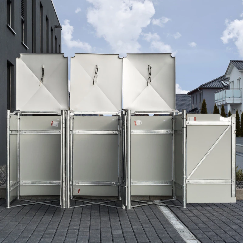 Cache-poubelle 3 Compartiments Müllbox En Aluminium Gris 3x240L – HIDE 8 Cache-poubelle 3 Compartiments Müllbox En Aluminium Gris 3x240L – HIDE – Image 6