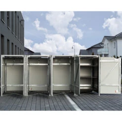 Cache-poubelle 4 Compartiments Müllbox En Aluminium Gris 4x240L – HIDE 7 Cache-poubelle 4 Compartiments Müllbox En Aluminium Gris 4x240L – HIDE -Jardin Soldes cache poubelle 4 compartiments mullbox en aluminium gris 4x240l hide 1