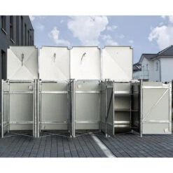 Cache-poubelle 4 Compartiments Müllbox En Aluminium Gris 4x240L – HIDE 8 Cache-poubelle 4 Compartiments Müllbox En Aluminium Gris 4x240L – HIDE -Jardin Soldes cache poubelle 4 compartiments mullbox en aluminium gris 4x240l hide 2