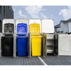 Cache-poubelle 4 Compartiments Müllbox En Aluminium Gris 4x240L – HIDE 9 Cache-poubelle 4 Compartiments Müllbox En Aluminium Gris 4x240L – HIDE -Jardin Soldes cache poubelle 4 compartiments mullbox en aluminium gris 4x240l hide 3