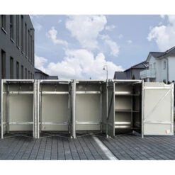 Cache-poubelle 4 Compartiments Müllbox En Aluminium Noir 4x140L – HIDE 9 Cache-poubelle 4 Compartiments Müllbox En Aluminium Noir 4x140L – HIDE -Jardin Soldes cache poubelle 4 compartiments mullbox en aluminium noir 4x140l hide 3