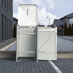 Cache-poubelle Müllbox En Aluminium Gris 140L – HIDE -Jardin Soldes cache poubelle mullbox en aluminium gris 140l hide 4