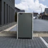 Cache-poubelle Müllbox En Aluminium Gris 240L – HIDE -Jardin Soldes cache poubelle mullbox en aluminium gris 240l hide