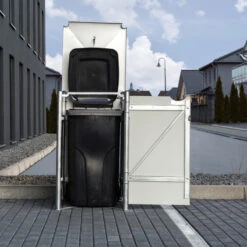 Cache-poubelle Müllbox En Aluminium Gris 240L – HIDE 13 Cache-poubelle Müllbox En Aluminium Gris 240L – HIDE -Jardin Soldes cache poubelle mullbox en aluminium gris 240l hide 5