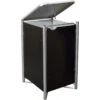 Cache-poubelle Müllbox En Aluminium Noir 240L – HIDE -Jardin Soldes cache poubelle mullbox en aluminium noir 240l hide