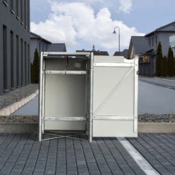 Cache-poubelle Müllbox En Aluminium Noir 240L – HIDE -Jardin Soldes cache poubelle mullbox en aluminium noir 240l hide 3