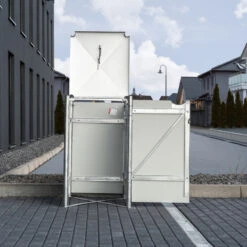 Cache-poubelle Müllbox En Aluminium Noir 240L – HIDE -Jardin Soldes cache poubelle mullbox en aluminium noir 240l hide 4