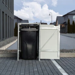 Cache-poubelle Müllbox En Aluminium Noir 240L – HIDE -Jardin Soldes cache poubelle mullbox en aluminium noir 240l hide 5