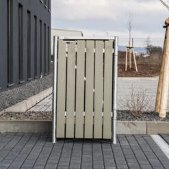 Cache-poubelle Müllbox En Bois Traité Gris 140L – HIDE -Jardin Soldes cache poubelle mullbox en bois traite gris 140l hide 3