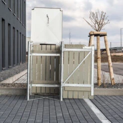 Cache-poubelle Müllbox En Bois Traité Gris 140L – HIDE -Jardin Soldes cache poubelle mullbox en bois traite gris 140l hide 5