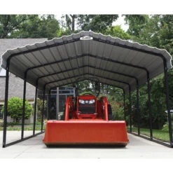 Carport à Toit En Acier Galvanisé 22,57m² Couleur Anthracite – Shelter Logic -Jardin Soldes carport 2257m a toit en acier galvanise couleur anthracite shelter logic 4