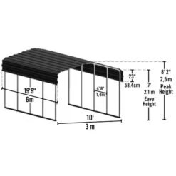 Carport à Toit En Acier Galvanisé 18,3m² Couleur Anthracite – Shelter Logic 11 Carport à Toit En Acier Galvanisé 18,3m² Couleur Anthracite – Shelter Logic -Jardin Soldes carport a toit en acier galvanise 183m couleur anthracite shelter logic 3
