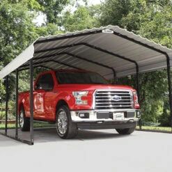 Carport à Toit En Acier Galvanisé 22,57m² Couleur Beige – Shelter Logic