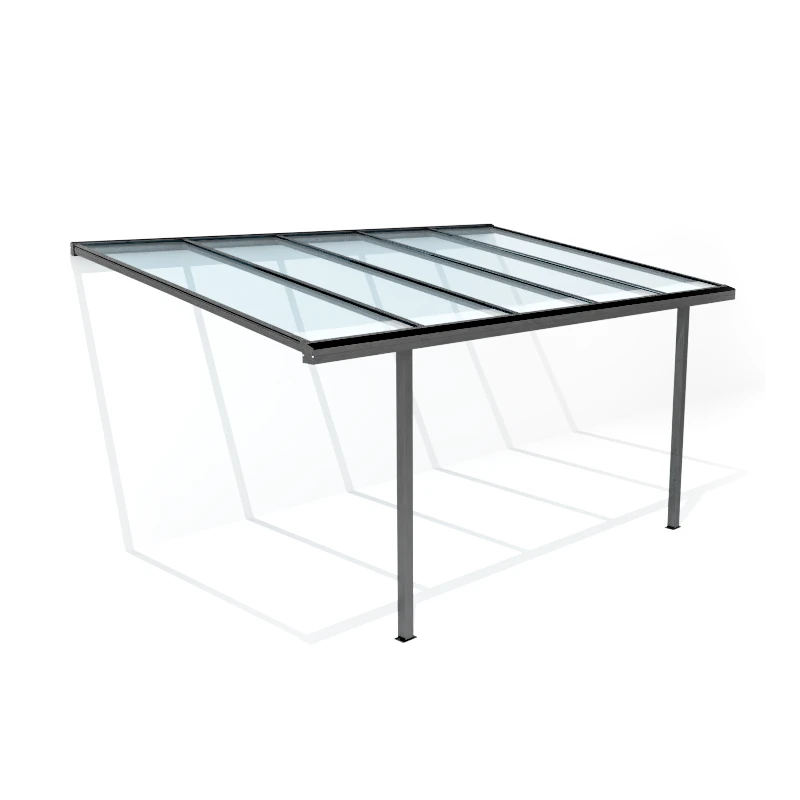 Carport Adossé 300x500cm En Aluminium Blanc H280cm Avec 2 Poteaux MARBELLA - GardenGate 3 Carport Adossé 300x500cm En Aluminium Blanc H280cm Avec 2 Poteaux MARBELLA - GardenGate