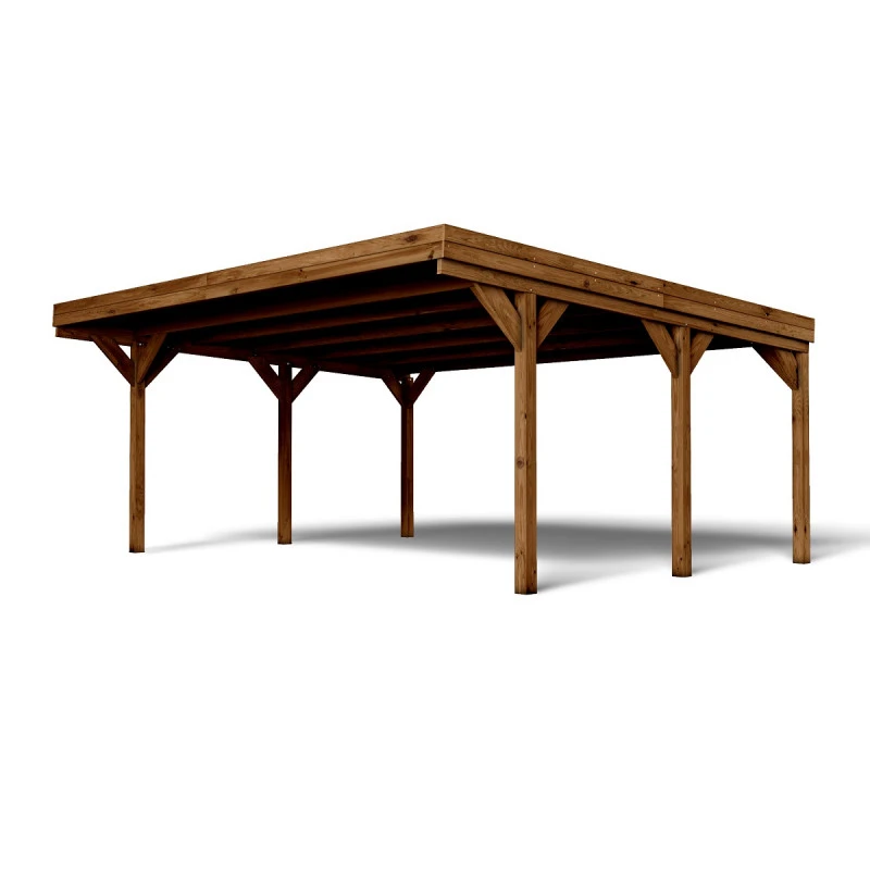 Carport Double 30,7m² En Bois Autoclave Marron Victor - Forest Style 4 Carport Double 30,7m² En Bois Autoclave Marron Victor - Forest Style – Image 2