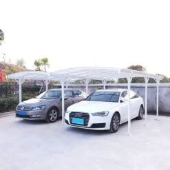 Carport Double En Aluminium Laqué Blanc Et Polycarbonate 6mm X-METAL 10 Carport Double En Aluminium Laqué Blanc Et Polycarbonate 6mm X-METAL -Jardin Soldes carport double en aluminium laque blanc et polycarbonate 6mm x metal 2