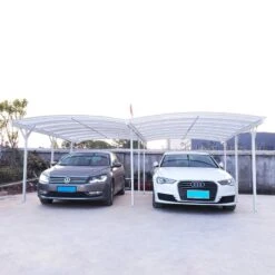 Carport Double En Aluminium Laqué Blanc Et Polycarbonate 6mm X-METAL 12 Carport Double En Aluminium Laqué Blanc Et Polycarbonate 6mm X-METAL -Jardin Soldes carport double en aluminium laque blanc et polycarbonate 6mm x metal 4