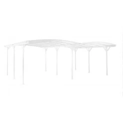 Carport Double En Aluminium Laqué Blanc Et Polycarbonate 6mm X-METAL 13 Carport Double En Aluminium Laqué Blanc Et Polycarbonate 6mm X-METAL -Jardin Soldes carport double en aluminium laque blanc et polycarbonate 6mm x metal 5