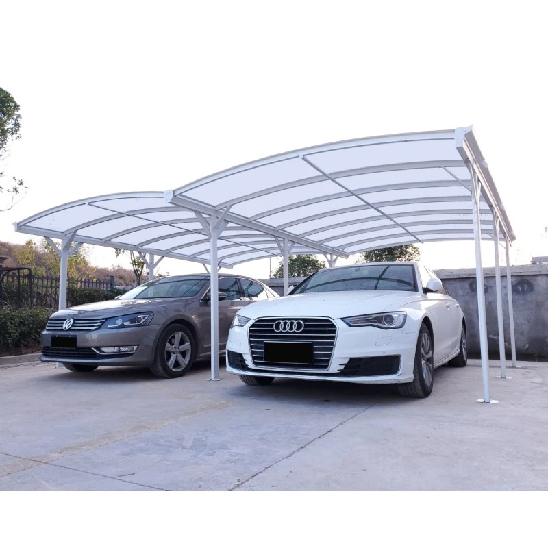 Carport Double En Aluminium Laqué Blanc Et Polycarbonate 6mm X-METAL 3 Carport Double En Aluminium Laqué Blanc Et Polycarbonate 6mm X-METAL