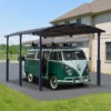 Carport En Alu Gris Et Polycarbonate 1 Voiture 23,3m² Arcadia Alpine 6400 - Canopia -Jardin Soldes carport en alu gris et polycarbonate 1 voiture 233m arcadia alpine 6400 canopia