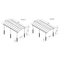 Carport En Alu Gris Et Polycarbonate 1 Voiture 23,3m² Arcadia Alpine 6400 - Canopia -Jardin Soldes carport en alu gris et polycarbonate 1 voiture 233m arcadia alpine 6400 canopia 2