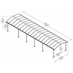 Carport En Alu Gris Et Polycarbonate 46,3m² Arcadia™ 12700 – Canopia -Jardin Soldes carport en alu gris et polycarbonate 463m arcadia 12700 canopia 2