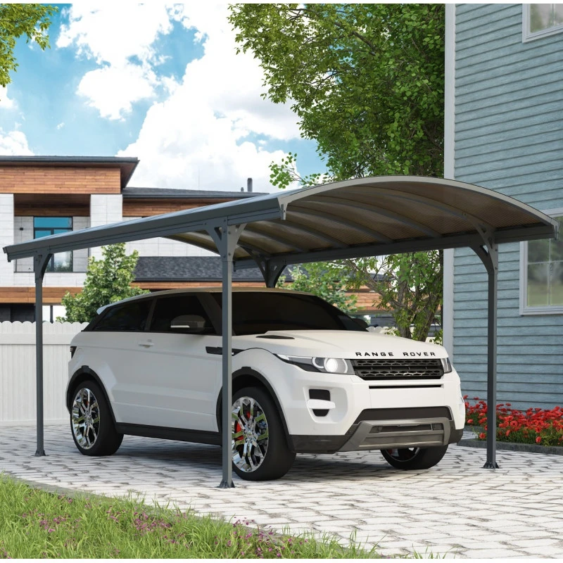 Carport En Alu Gris Et Polycarbonate Bronze 1 Voiture 14,6m² Victoria 5000 - Canopia By Palram 3 Carport En Alu Gris Et Polycarbonate Bronze 1 Voiture 14,6m² Victoria 5000 - Canopia By Palram