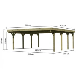 Carport En Bois Autoclave 40,2m² Et Toit En Acier – KARIBU 10 Carport En Bois Autoclave 40,2m² Et Toit En Acier – KARIBU -Jardin Soldes carport en bois autoclave 402m et toit en acier karibu 2