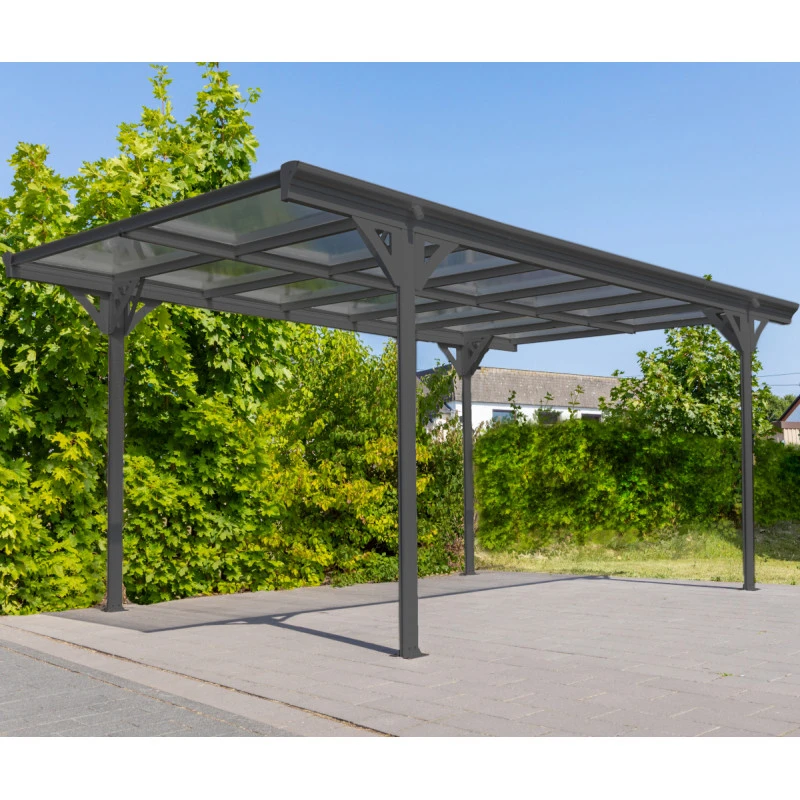 Carport Monopente HELSINKI En Aluminium Anthracite Et Polycarbonate 503x305cm - Westmann 5 Carport Monopente HELSINKI En Aluminium Anthracite Et Polycarbonate 503x305cm - Westmann – Image 3
