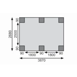 Carport Simple En Bois Autoclave Avec Toit PVC Et 2 Arcs D'entrée 14,9m² - 304x490cm - Karibu -Jardin Soldes carport simple en bois autoclave avec toit pvc et 2 arcs d entree 149m 304x490cm karibu 5