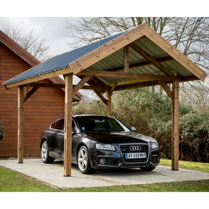 Carport THURAC 17,89m² En Bois Massif Avec Toit Bac Acier HABRITA 5 Carport THURAC 17,89m² En Bois Massif Avec Toit Bac Acier HABRITA – Image 3