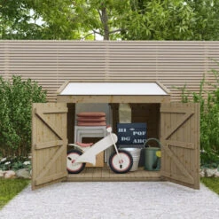 Coffre De Jardin En Bois Traité 20mm 1200L GENIO Blanc - Gardy Shelter -Jardin Soldes coffre de jardin en bois traite 20mm 1200l genio blanc gardy shelter 5