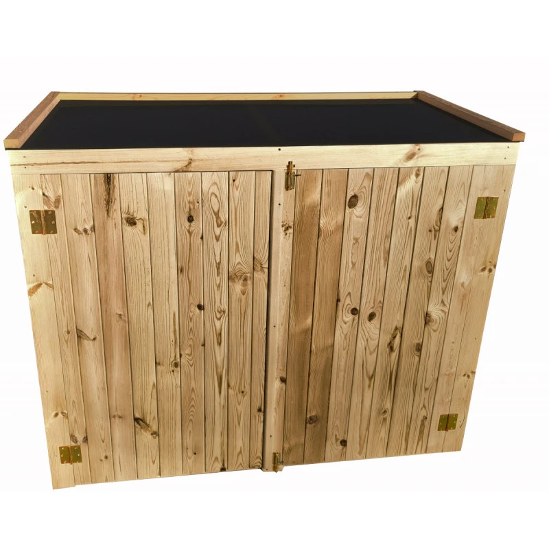 Coffre De Jardin En Bois Traité 28mm 2000L ALTO Noir - Gardy Shelter 4 Coffre De Jardin En Bois Traité 28mm 2000L ALTO Noir - Gardy Shelter – Image 2