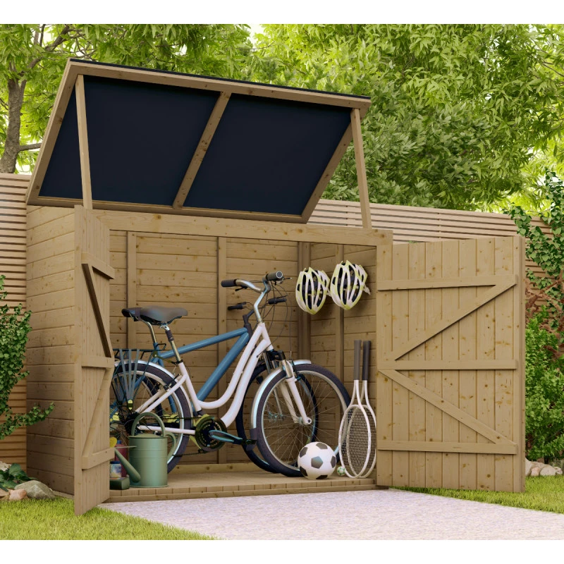 Coffre De Jardin En Bois Traité 28mm 2000L ALTO Noir - Gardy Shelter 8 Coffre De Jardin En Bois Traité 28mm 2000L ALTO Noir - Gardy Shelter – Image 6