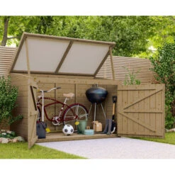 Coffre De Jardin En Bois Traité 28mm 2000L LARGO Blanc - Gardy Shelter -Jardin Soldes coffre de jardin en bois traite 28mm 2000l largo blanc gardy shelter 4