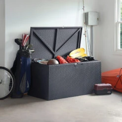 Coffre De Rangement En Métal 509L Anthracite 0,9m² Shelter Logic -Jardin Soldes coffre de rangement en metal 509l anthracite 09m shelter logic 5