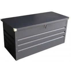 Coffre De Rangement En Métal Anthracite 400L Avec Plancher X-METAL 10 Coffre De Rangement En Métal Anthracite 400L Avec Plancher X-METAL -Jardin Soldes coffre de rangement en metal anthracite 430l avec plancher x metal 2