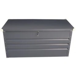 Coffre De Rangement En Métal Anthracite 400L Avec Plancher X-METAL 11 Coffre De Rangement En Métal Anthracite 400L Avec Plancher X-METAL -Jardin Soldes coffre de rangement en metal anthracite 430l avec plancher x metal 3