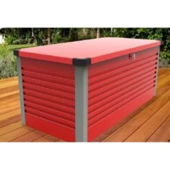 Coffre De Rangement En Métal Rouge 750L Patio Box 1,06m² TRIMETALS 13 Coffre De Rangement En Métal Rouge 750L Patio Box 1,06m² TRIMETALS -Jardin Soldes coffre de rangement en metal rouge 750l patio box 106m trimetals 5